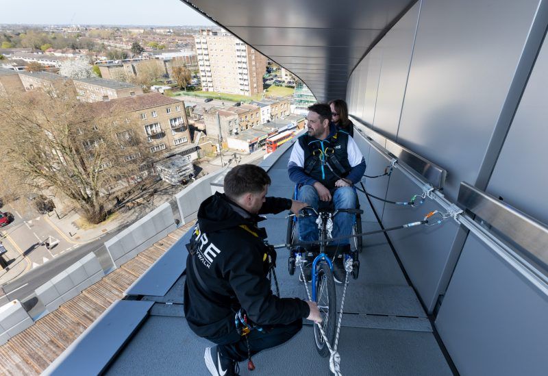 Wheelchair users will use a padded wheelchair on the Dare Skywalk experience.
